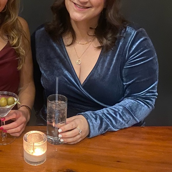 Velvet Bodycon Ruched Cockatil V Neck Dress. Worn once, XL. - Picture 2 of 10